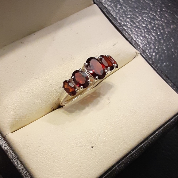 3.10ctw Genuine Garnet Platinum /925 - Picture 6 of 8